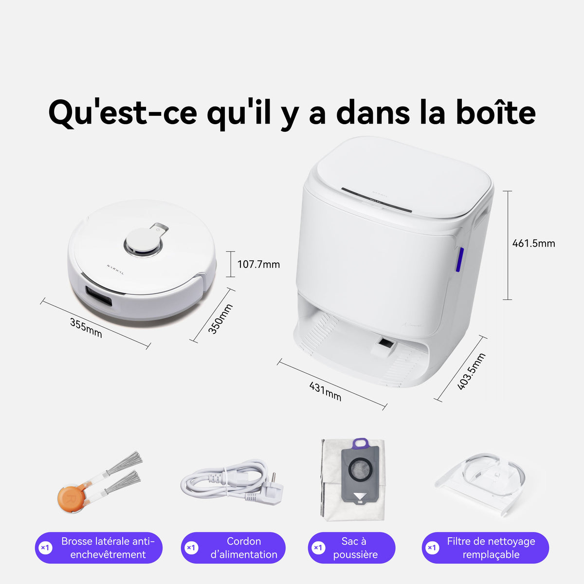 Narwal Freo X10 Pro – Packs combinés avec accessoires